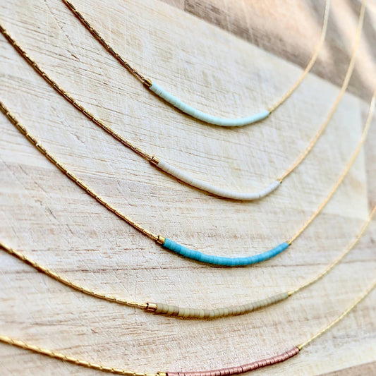 Thin Minimalist Necklace-ocean