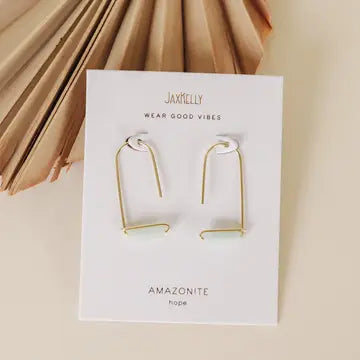 Drop-Amozonite-Gold earrings