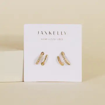 Pave spiral Gold earrings