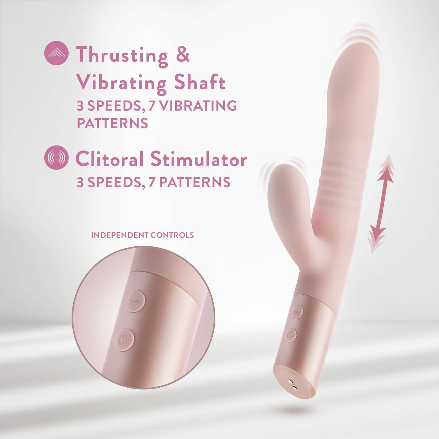 Fraya Silicone G Spot Rabbit Vibrator-Pink